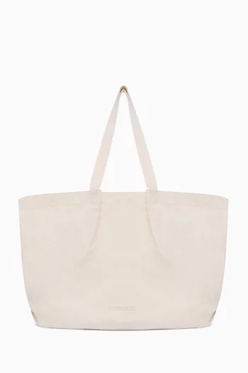 Large Pleat Tote Bag in Canvas