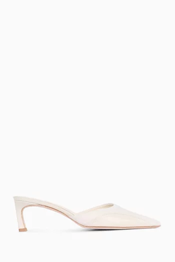 Pointed 55 Mules in Suede & Nappa Leather