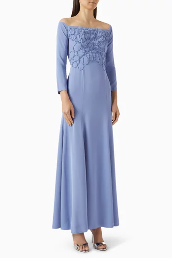 Rope-detail Off-shoulder Gown