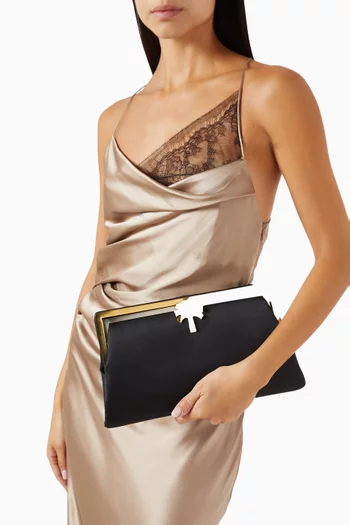 Palm Grace Clutch in Satin