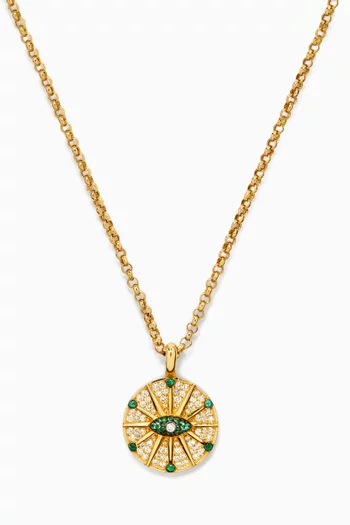 O'hara Diamond & Emerald Necklace in 18kt Gold