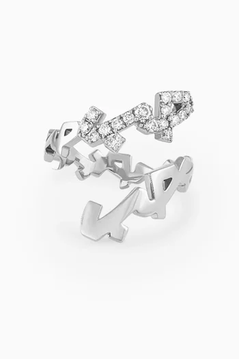 "Hobb/Love" Diamond Ring in 18kt White Gold