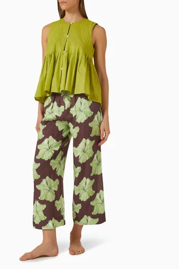 Pleated Cami & Pants Set in Linen