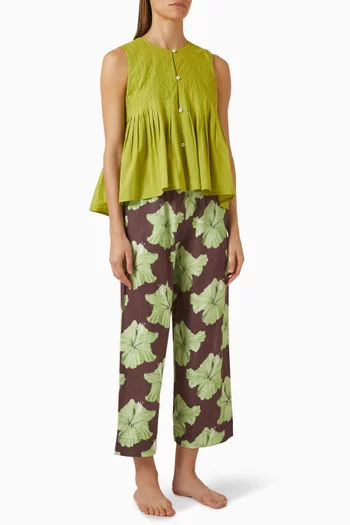 Pleated Cami & Pants Set in Linen