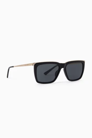 Square Sunglasses in Acetate & Metal