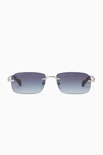 Rectangle Sunglasses in Metal