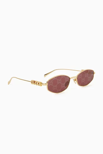 Oval-Frame Sunglasses in Metal