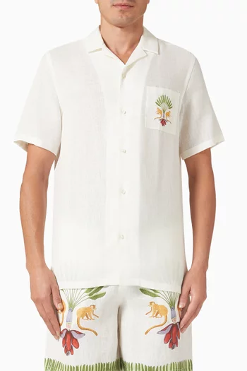 قميص بطبعة تيتي كتان