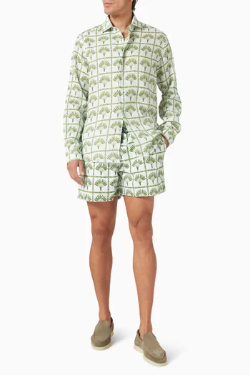 قميص بنقشة بالمار كتان