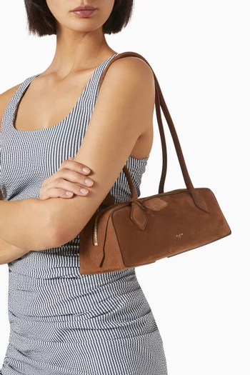 Medium Le Teckel Shoulder Bag in Suede