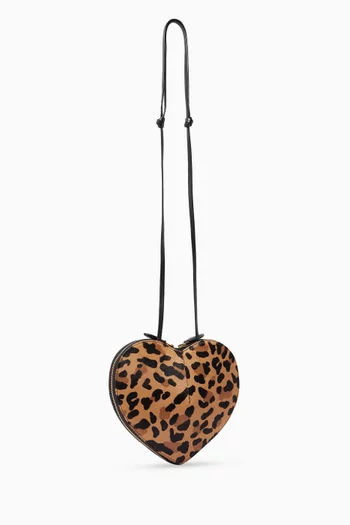 Le Coeur Crossbody Bag in Animal-print Calf Hair