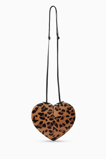 Le Coeur Crossbody Bag in Animal-print Calf Hair