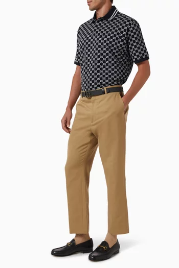 Embroidered Polo Shirt in GG Cotton Piquet