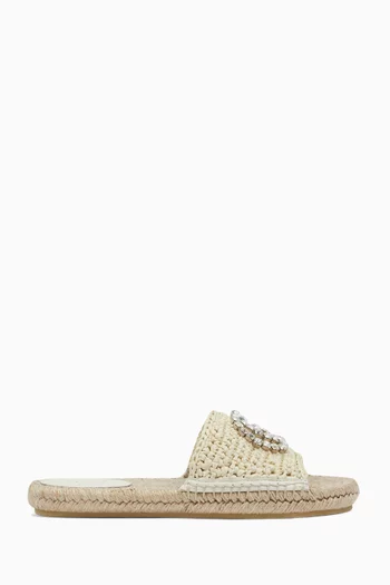 Interlocking GG Espadrilles in Raffia