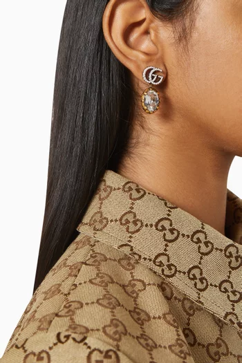 أقراط مارمونت بشعار حرفي GG مرصعة بالكريستال