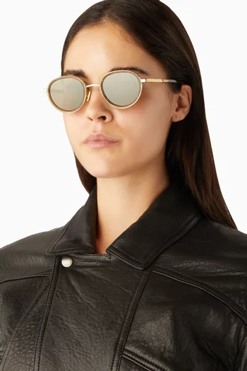 D-frame Sunglasses in Metal