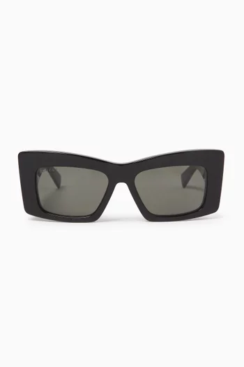 Rectangular Oversized Sunglasses in Acetate
