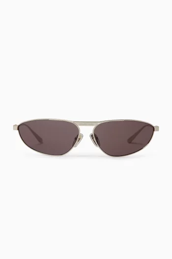 Rectangular Sunglasses in Metal