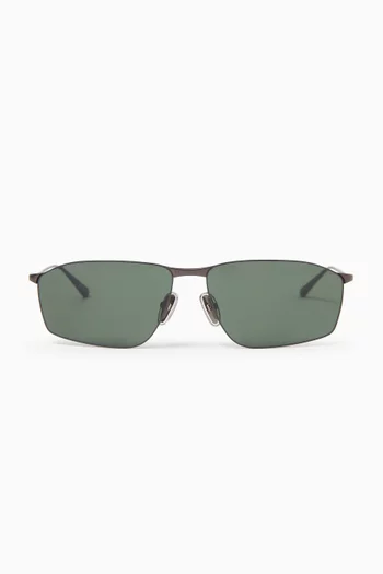 Rectangle Sunglasses in Metal