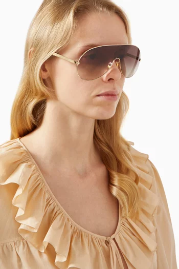 نظارة شمسية علي بتصميم قناع معدن