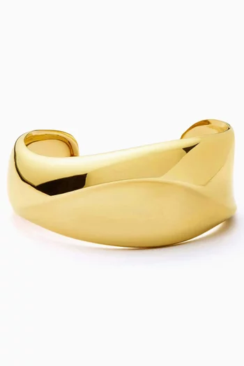 Sculptural Ridge Molten Bracelet in 18kt Gold-plated Brass