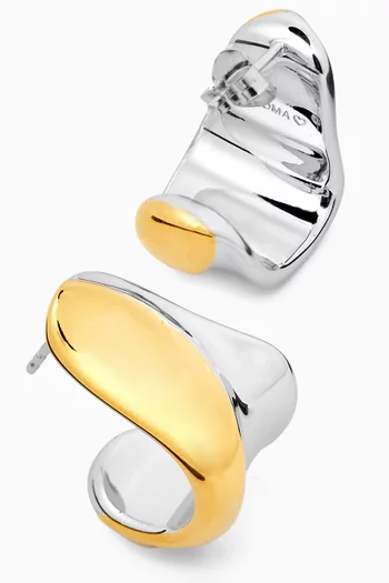 Medium Sculptural Molten Earrings in 18kt Gold-plated Brass