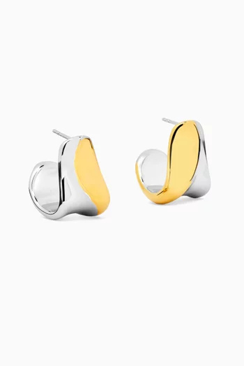Medium Sculptural Molten Earrings in 18kt Gold-plated Brass