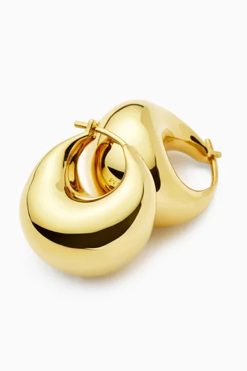 Sculptural Chubby Dome Earrings in 18kt Gold-plated Brass