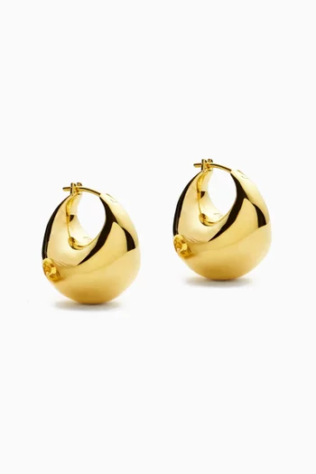 Sculptural Chubby Dome Earrings in 18kt Gold-plated Brass