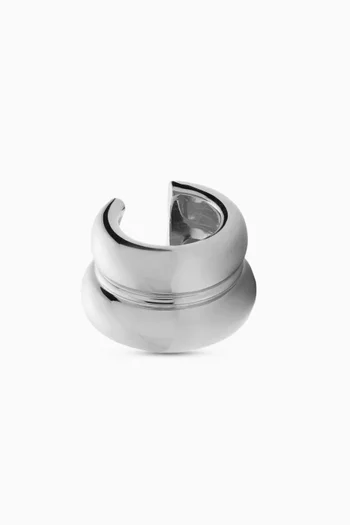Sculptural Chubby Single Ear Cuff in Rhodium-plated Brass