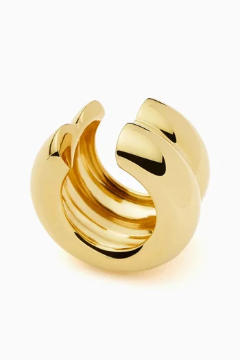 Sculptural Chubby Single Ear Cuff in 18kt Gold-plated Brass