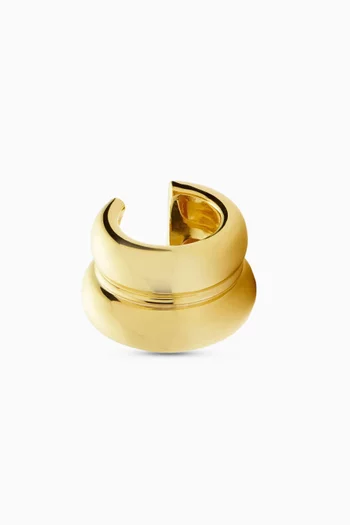 Sculptural Chubby Single Ear Cuff in 18kt Gold-plated Brass
