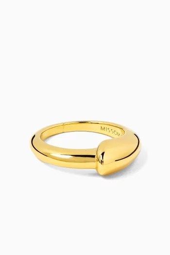 Sculptural Ridge Stacking Ring in 18kt Gold Vermeil