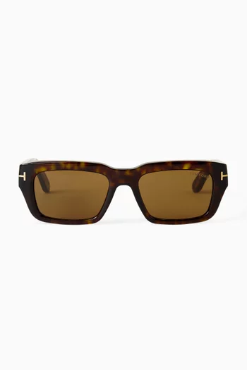 Icon Rectangular Sunglasses in Acetate