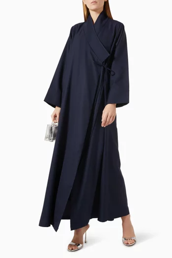 High-collar Abaya in Cotton-twill