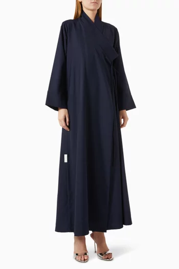 High-collar Abaya in Cotton-twill