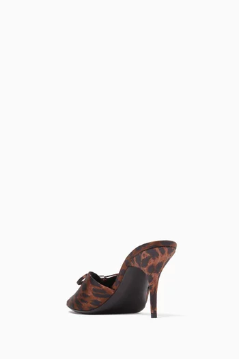 Knife Bow 80 Mule Sandals in Satin