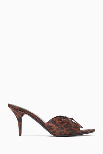 Knife Bow 80 Mule Sandals in Satin