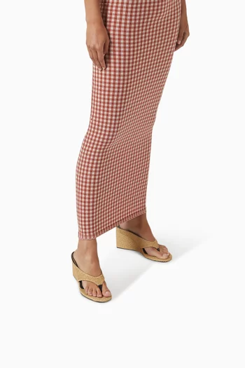 Cube Thong 75 Mules in Raffia