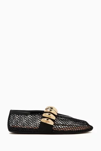 Jewel Ballet Flats in Fishnet