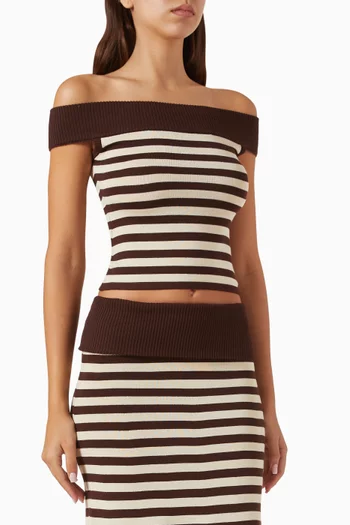 x Bella Hadid Tucker Off-shoulder Top