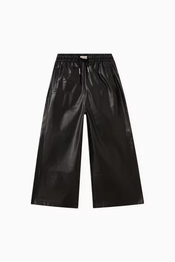 Wide-leg Pants in Faux Leather
