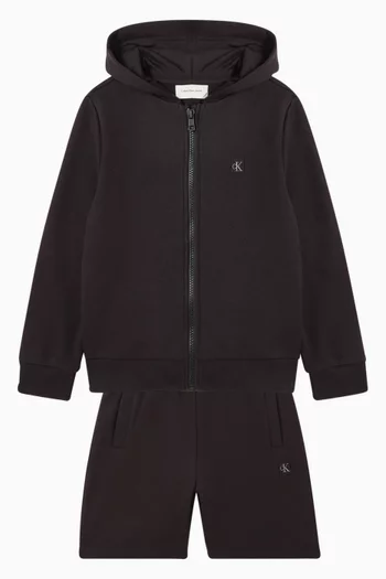 Monogram Badge Sweat Shorts in Cotton
