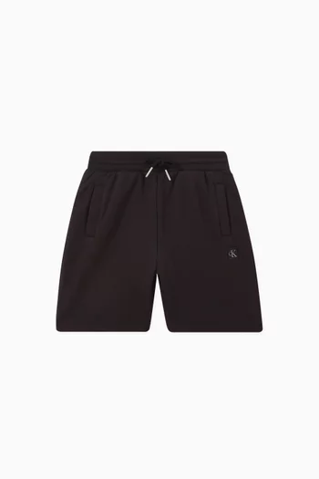 Monogram Badge Sweat Shorts in Cotton