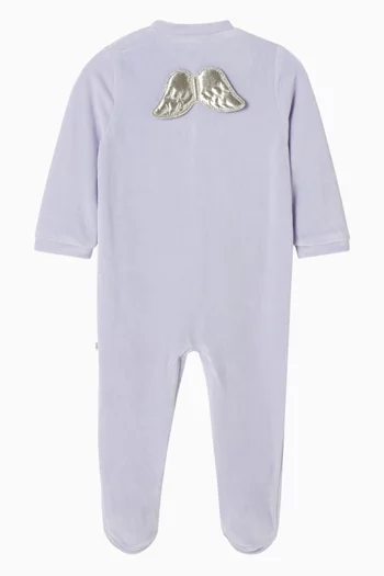 Angel Wings Sleepsuit  in Velour