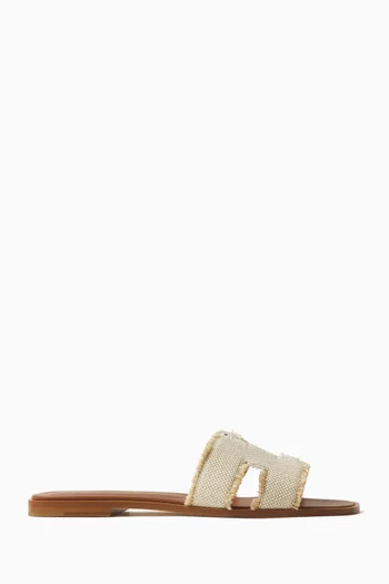 Unused Oran Toile De Lin Sandals in Linen, EU 40