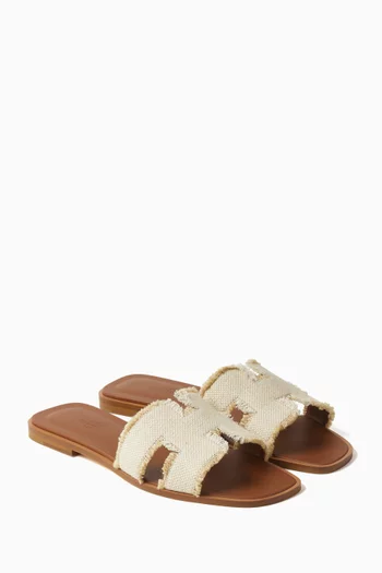 Unused Oran Toile De Lin Sandals in Linen, EU 40