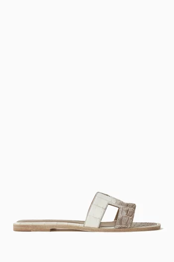 Unused Oran Sandals in Crocodile Leather, EU 40