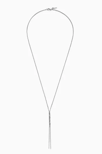 Crochet Y Necklace in Sterling Silver