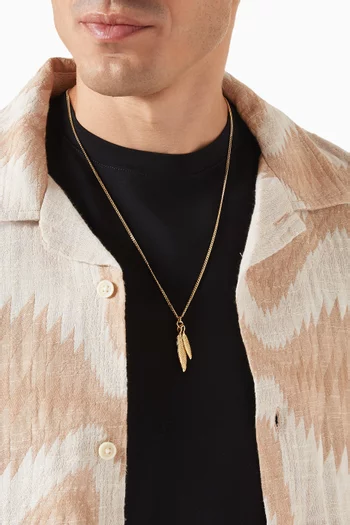 Feathers Necklace in 24kt Gold-plated Sterling Silver